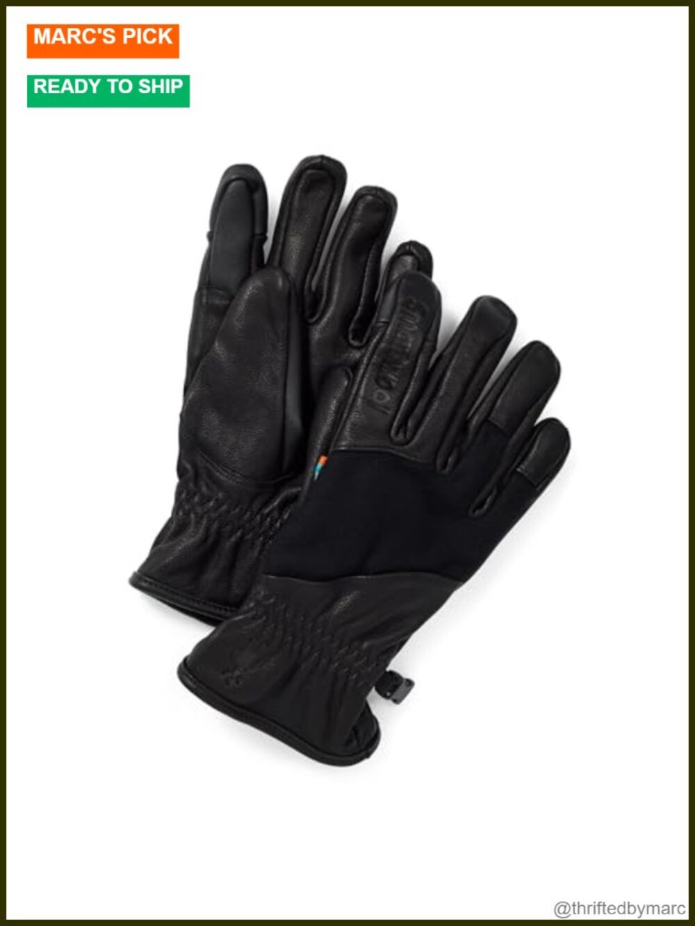 Leather Touchscreen Gloves for Skiing & Snowboarding - Merino Wool Lined